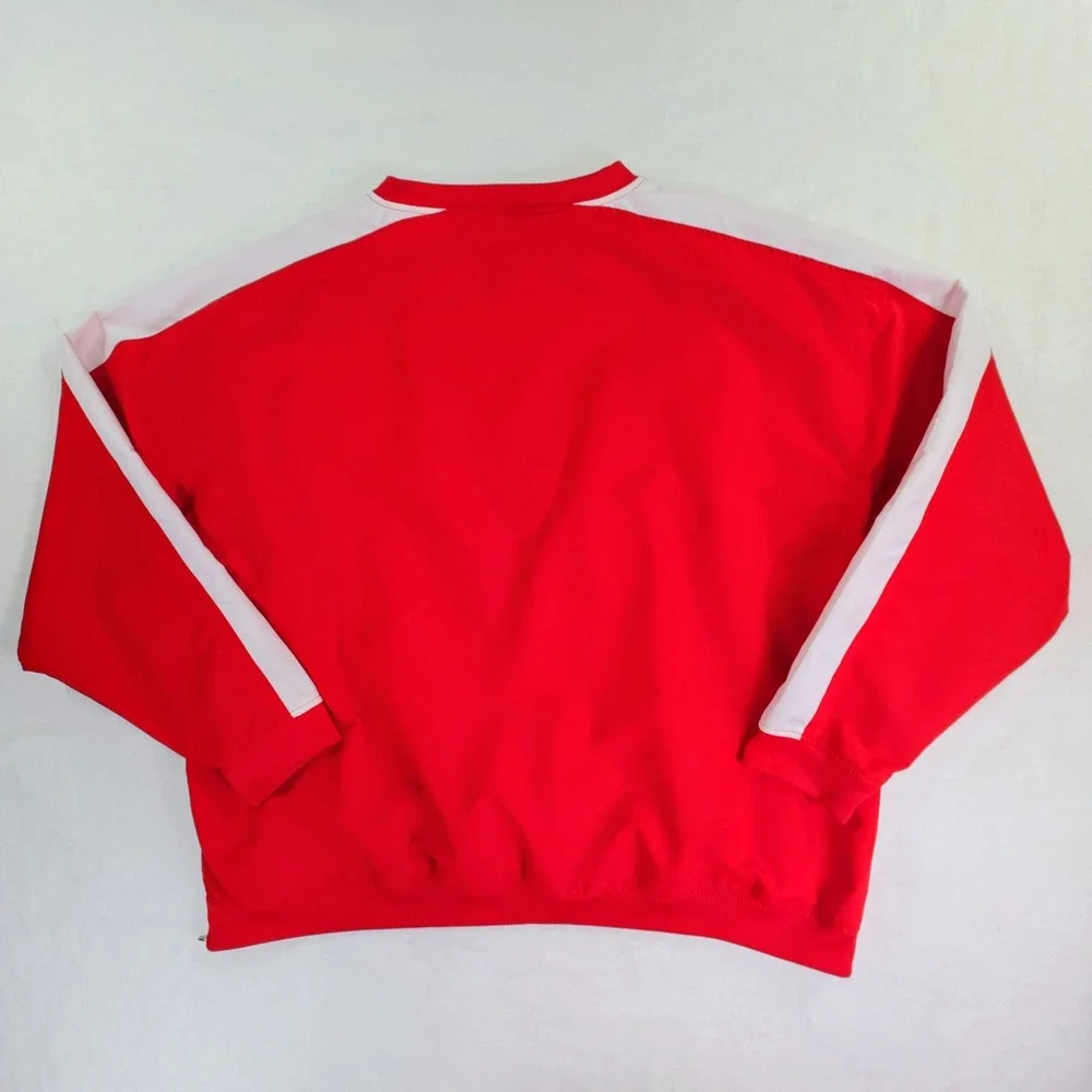 Knights Apparel Wisconsin Badgers Mens 2XL Red White V-Neck Windshirt Pullover